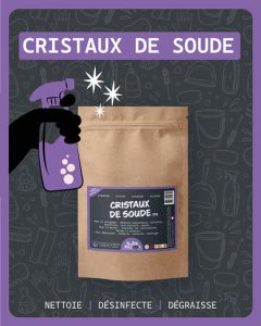 Cristaux de soude, nettoie, désinfecte et dégraisse.