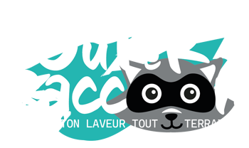 Logo Super Raccoon blanc